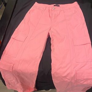 Prosperity Pink Cargo Pants wide leg